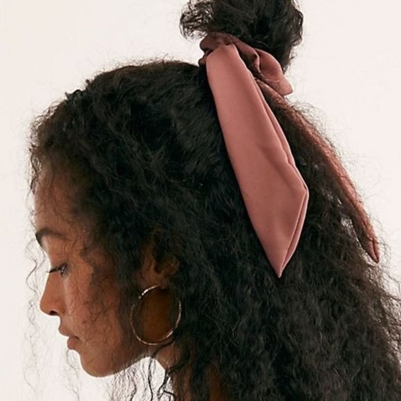 Free People Accessories - Free People Solid Scarf Pony Wine Pink Scrunchie J